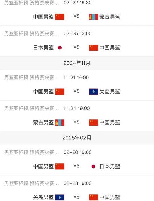 中国vs关岛男篮2024赛程